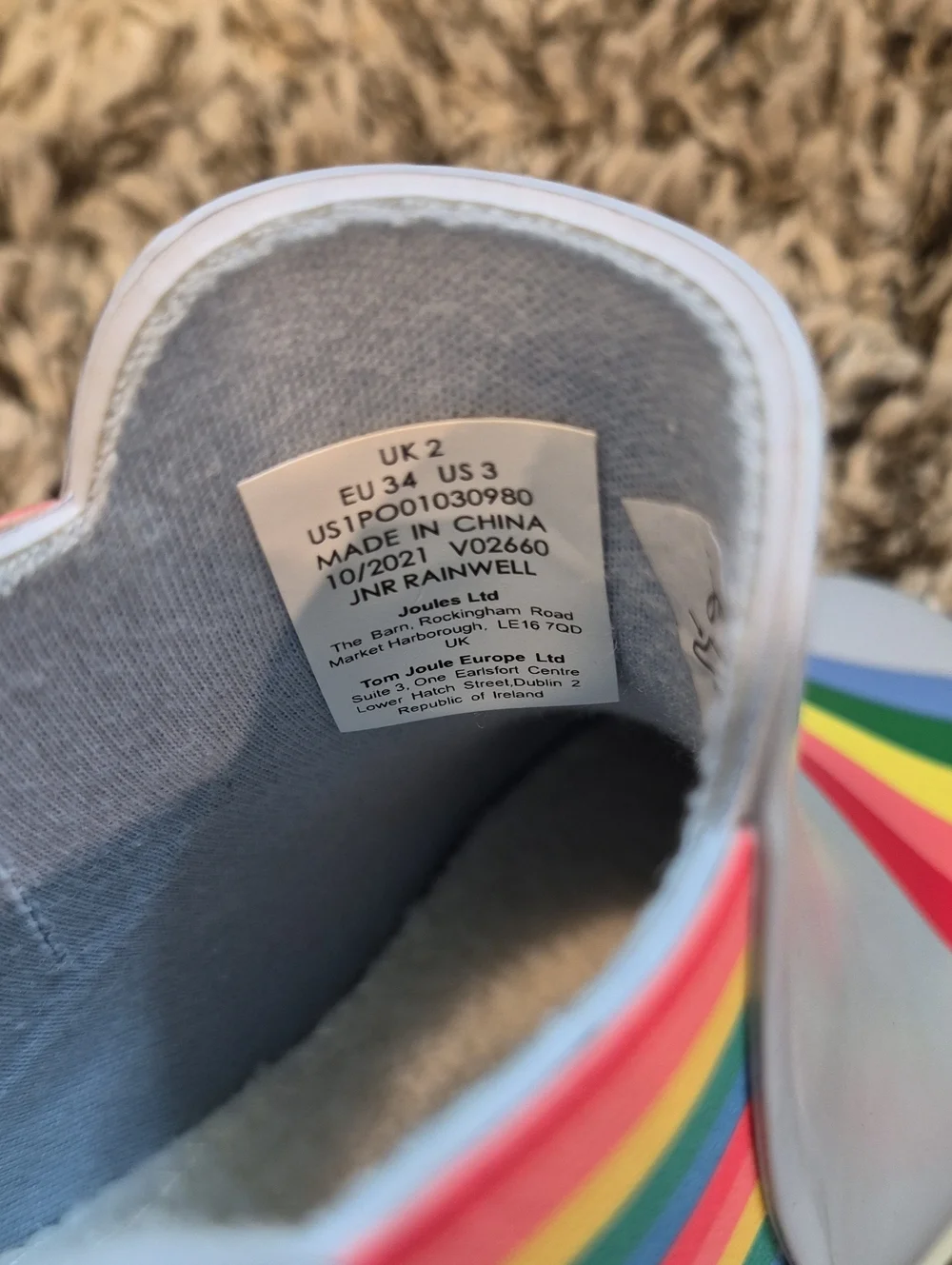 Joules Rainbow Ankle Rain Boots